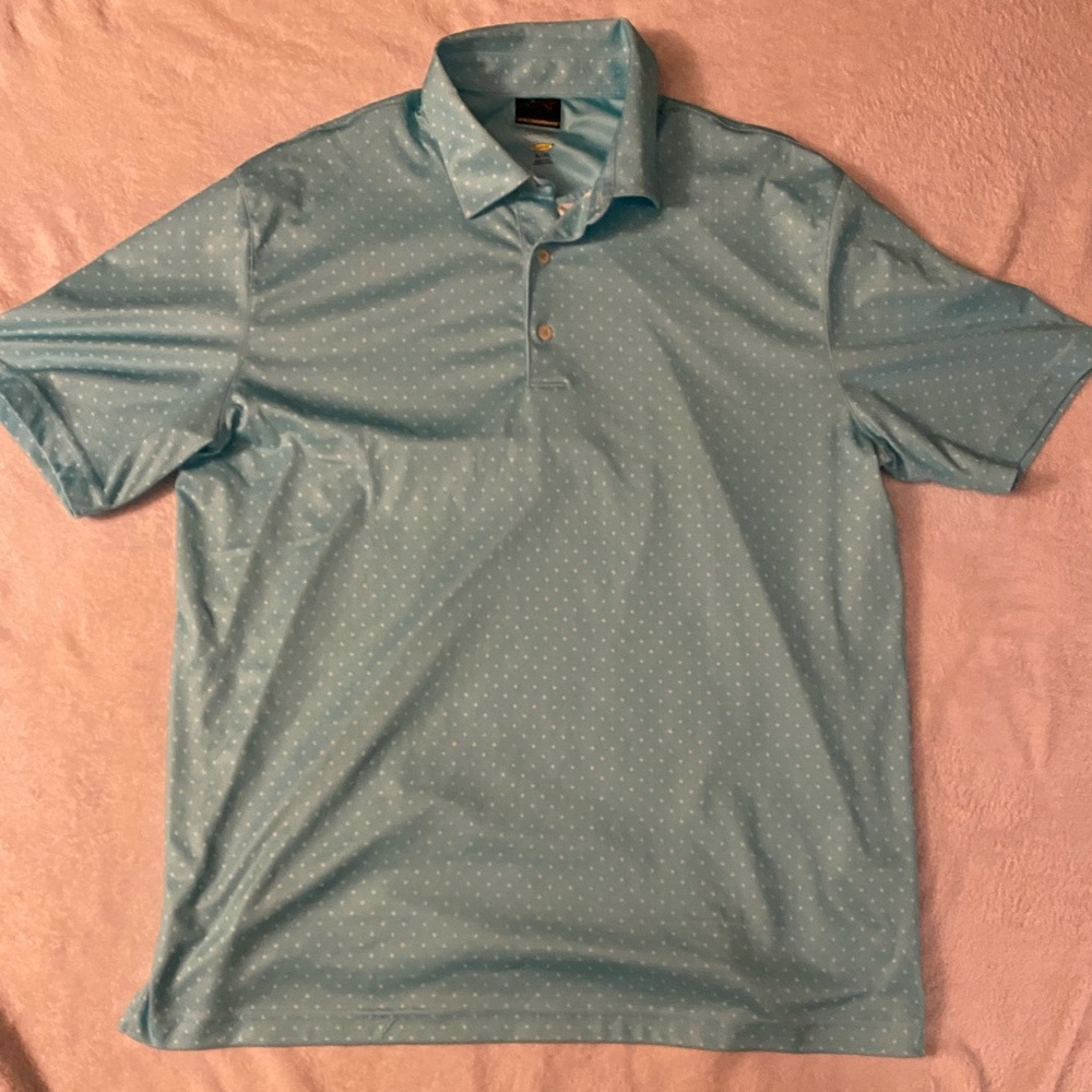 Greg Norman Microlux Playdry XL Light Blue golf polo